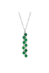 Green Agate Bead Silver Necklace