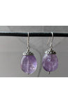 Polished Amethyst Gemstone Light Purple Earrings