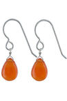 Dainty Orange Carnelian Gemstone Dangle Earrings
