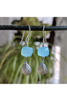 Blue Chalcedony, Labradorite Gemstone Earrings