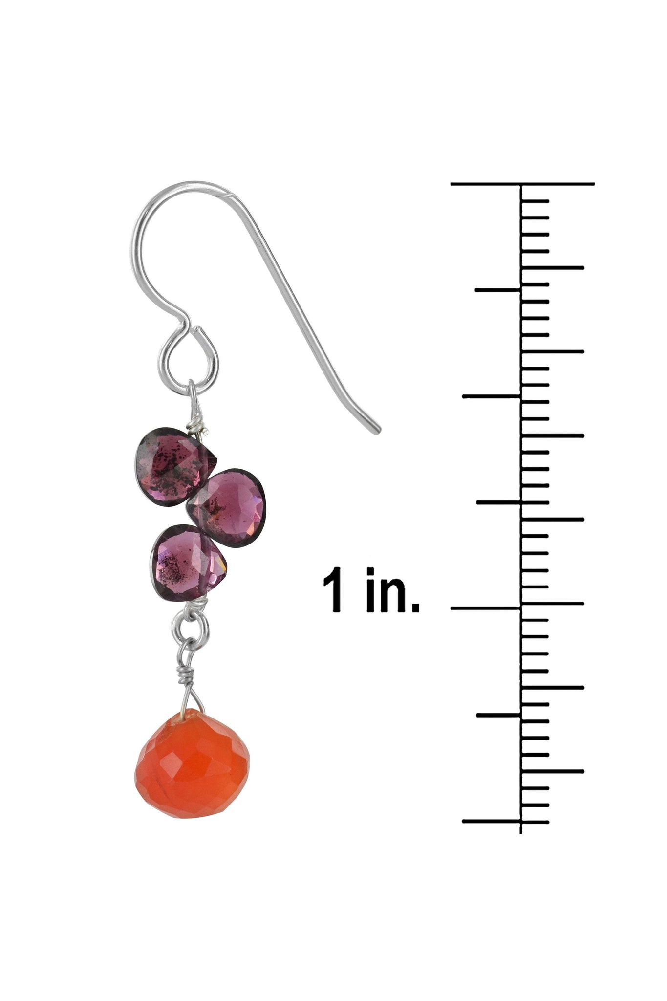 Orange Carnelian, Red Garnet Gemstone Earrings