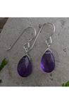 Dark Purple African Amethyst Dangle Earrings
