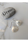 White Shell Pearl Pear 20MM Dangle Silver Earrings