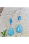 Blue Hemimorphite, Apatite Healing Gemstone Earrings