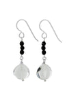 Rock Crystal, Onyx Earrings, Black and White Jewelry