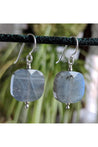 Square Labradorite Gemstone Dangle Earrings