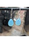 Light Blue Gemstone Earrings, Chalcedony