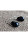 Black Onyx Minimalist Dangle Gemstone Earrings