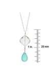 Light Blue Chalceony, Rock Crystal Silver Necklace
