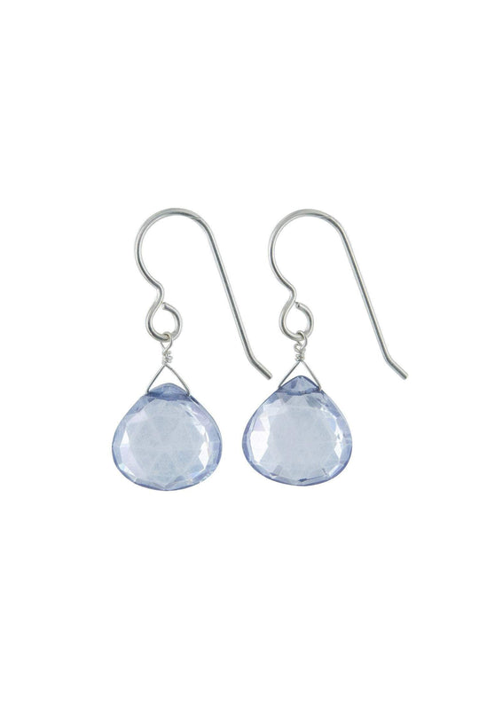 Light Periwinkle Blue Quartz Gemstone Earrings