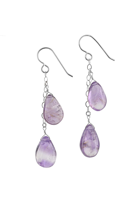 Amethyst Long Gemstone Earrings