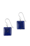 Square Navy Blue Lapis Earrings
