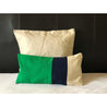 Lumbar Color Block Green, Navy Pillows, 12x26