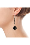 Black Onyx Long Briolette Gemstone Earrings