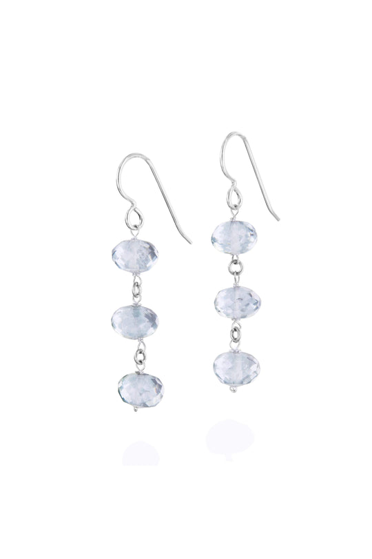 Light Blue Silver Dangling Earrings