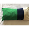Lumbar Color Block Green, Navy Pillows, 12x26