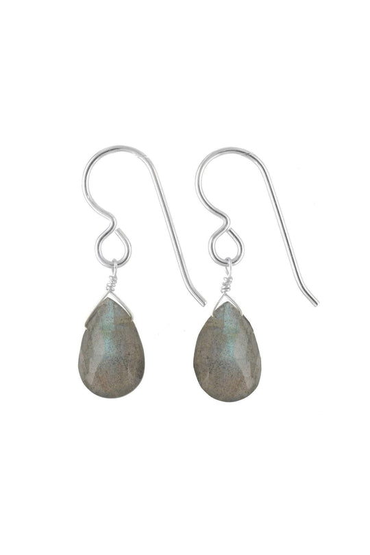Minimalist Earrings, Labradorite Gemstones