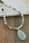 Amazonite Long Bead Necklace, 28 inches