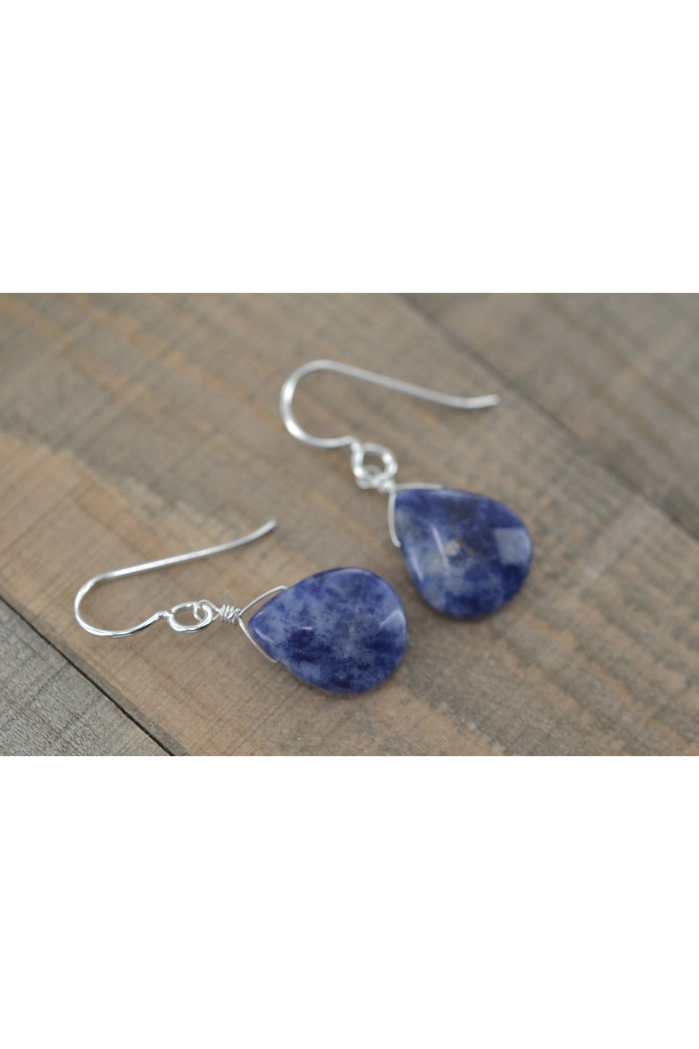 Dark Blue Gemstone Sodalite Earrings