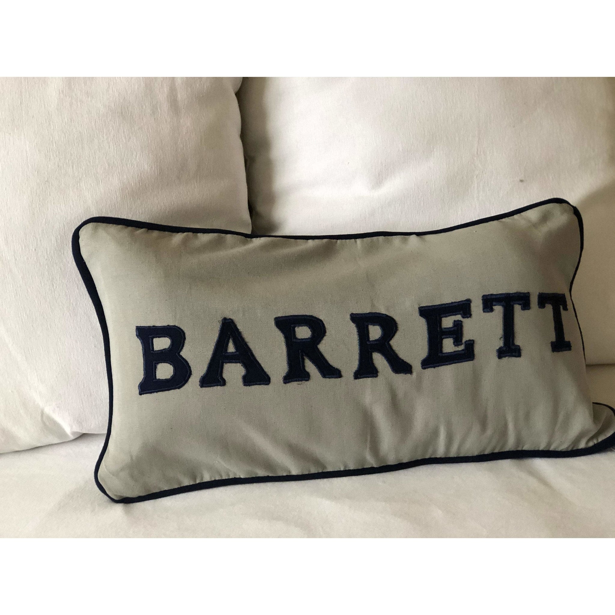 Personalized Name Pillows, Gray Rectangle Pillow Cover