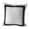 White Black Designer Shams, Trim Cotton Cushion Covers