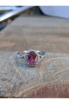Pink Tourmaline Oval Gemstone Halo Ring