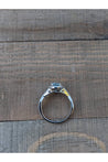Aquamarine Ring, Blue Gemstone, CZ Engagement Ring