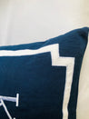 Blue Monogram Throw Pillow Covers, Blue Accent Sofa  Pillows by Snazzy Living
