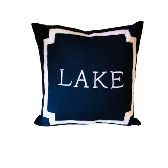 Lake Pillow, Beach House Accent Square Throw Pillows