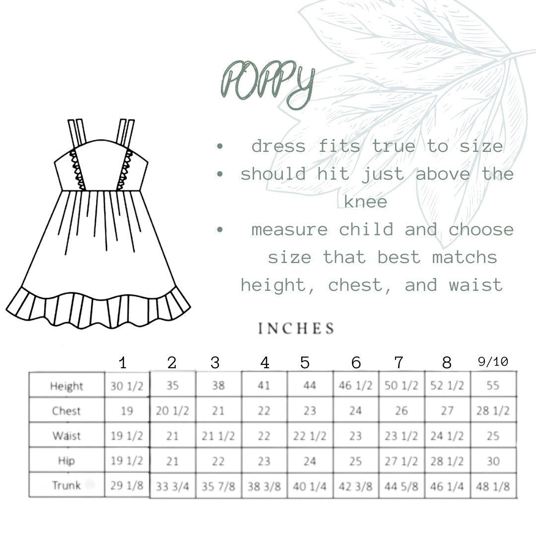 Girl's Dress Chart
