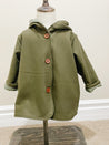 Hunter Green Kid's Coat with Hoodie for Girls or Boys