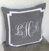 Gray Pillow Covers, Gray Sofa Throw pillows, Monogrammed Gray Pillows, 18x18 inches Decorative Pillow cover