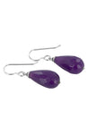 Purple Jade Silver Briolette Gemstone Earrings