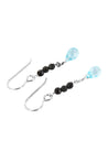 Blue Topaz, Black Onyx Dangle Earrings