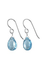 Blue Topaz Teardrop Gemstone Silver Earrings