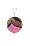 Pink Agate Gemstone Gold Necklace