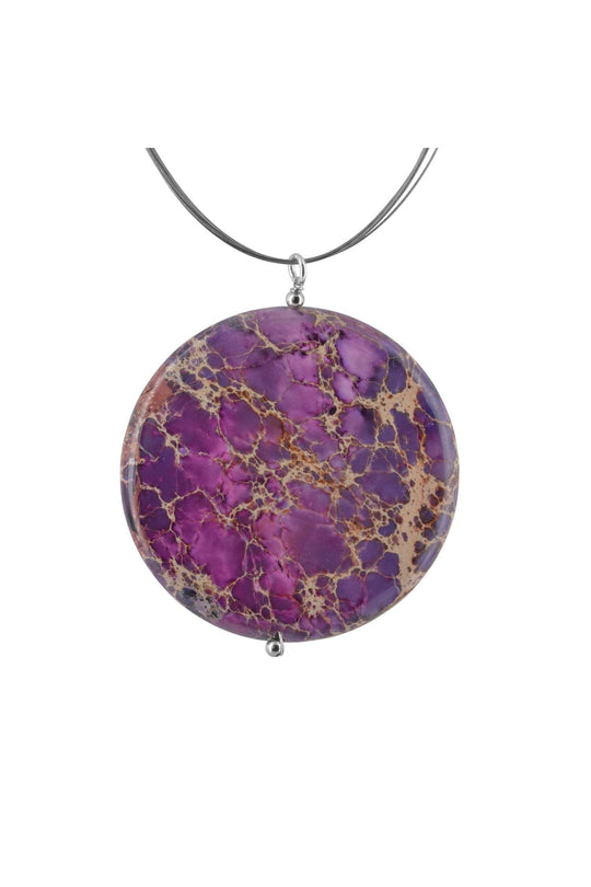 Large Purple Jasper Bold Gemstone Necklace