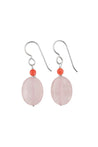 Pink Quartz, Coral Earrings