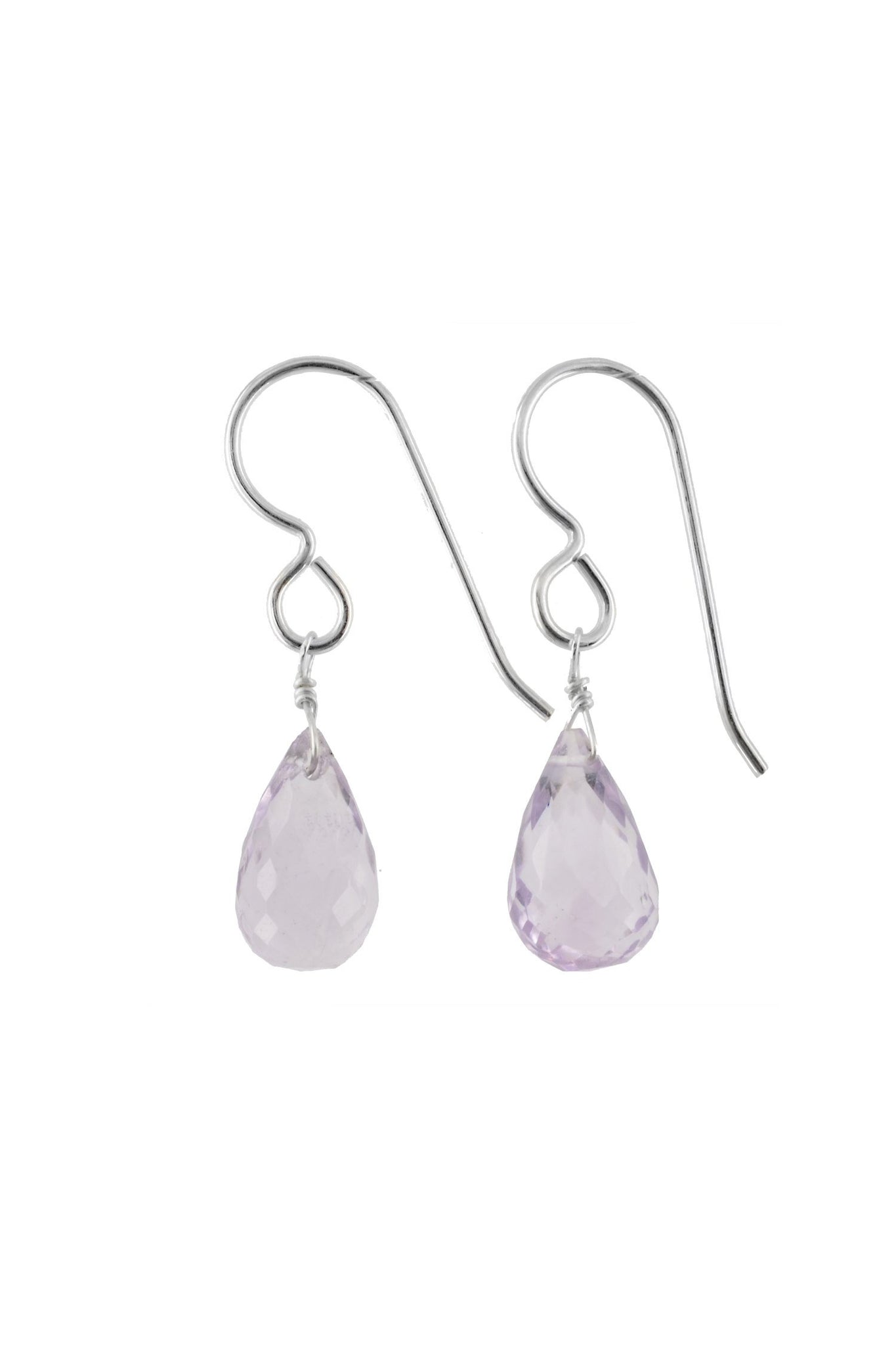 Pink Amethyst Gemstone Dangle Earrings