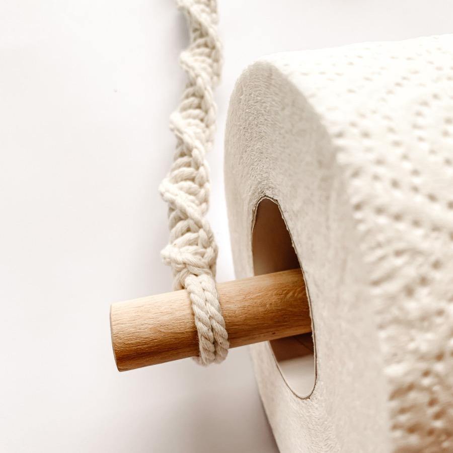 Macrame Paper Towel Hanger