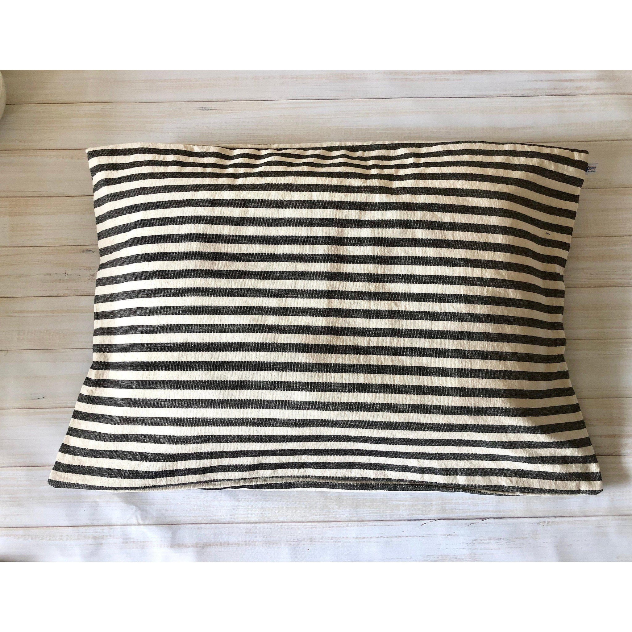 Ticking Stripe dog bed cover , Farmhouse Pet Pillow