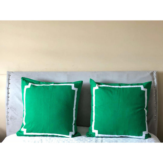 Green Trim Pillows, Green EuroShams