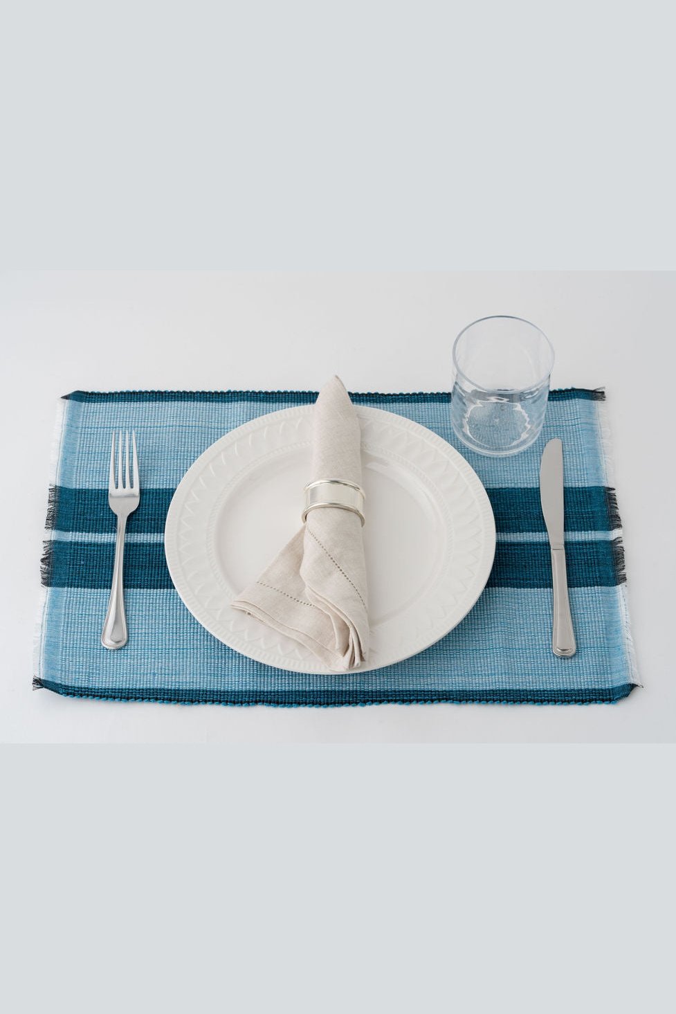 Woven Cotton Dining Placemat | Ocean Blue